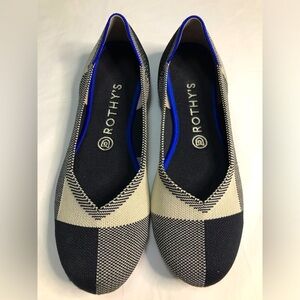 Rothy's The Flat Captoe Black Colorblock Ballet Flats Women 9